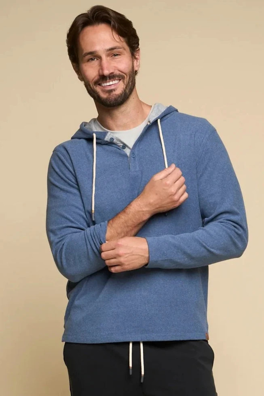 Fundamental Coast Blue Soft Henley Hoodie/47959